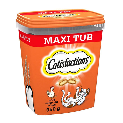 Catisfactions Snack per Gatti gusto Pollo Maxi Tub 350gr