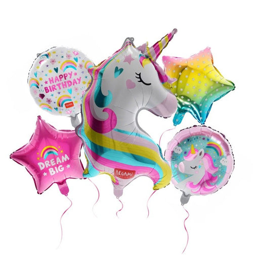 Legami, Set 5 palloncini per Festa tema Unicorno