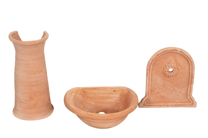 Biscottini Fontana Muro Invecchiata Terracotta Toscana Biscottini 60x42x130 Made Italy