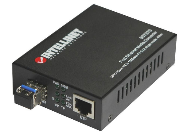 Convertitore RJ45 10/100 con modulo SFP Fast ethernet Monomodale