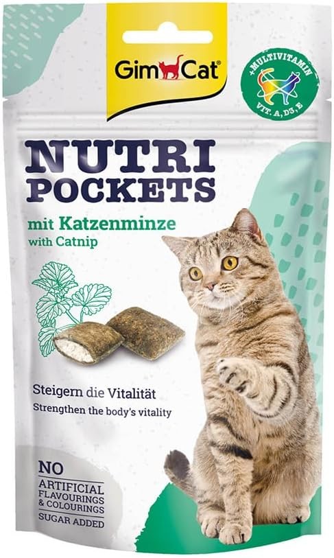 GimCat Nutri Pockets Snack per Gatti gusto Menta e Multivitamin 60gr