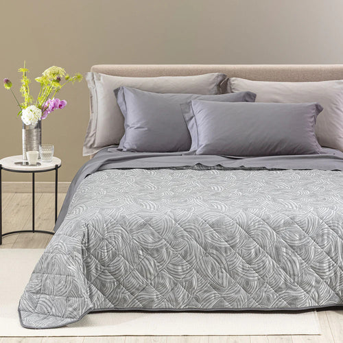 Copriletto Trapuntato Apollo ! Caleffi Matrimoniale in Raso Jacquard– Eleganza di Lusso Dreaming Tortora Dreaming