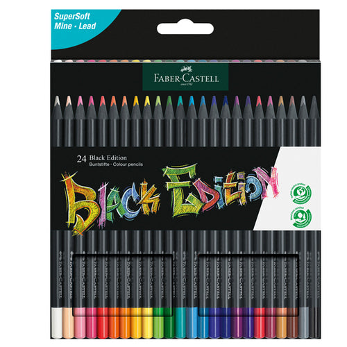 Astuccio 24 Matite Colorate Triangolare Black Edition Faber-Castell