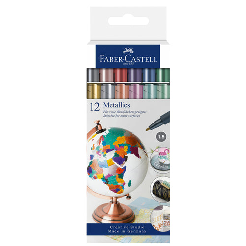 Astuccio 12 Marcatori Metallics Colori Assoriti Faber-Castell