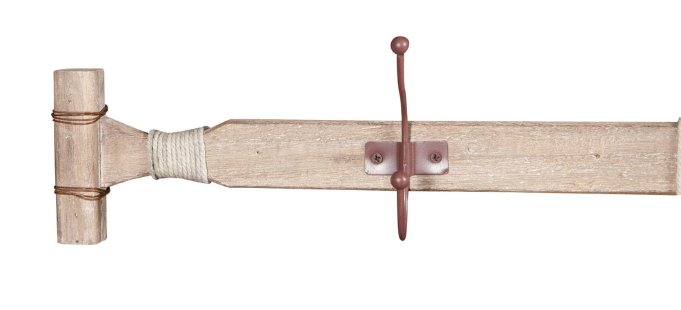 Biscottini Attaccapanni da parete a forma di remo in legno massello L116,5XPR6,5XH15 cm