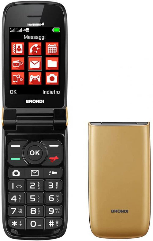 cellulare clamshell brondi dual sim gold