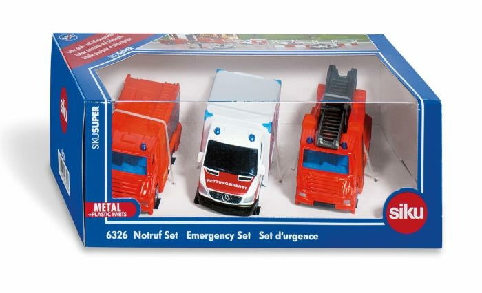 SET DI SERVIZI DI SOCCORSO CON 3 MODELLI SIKU 6326