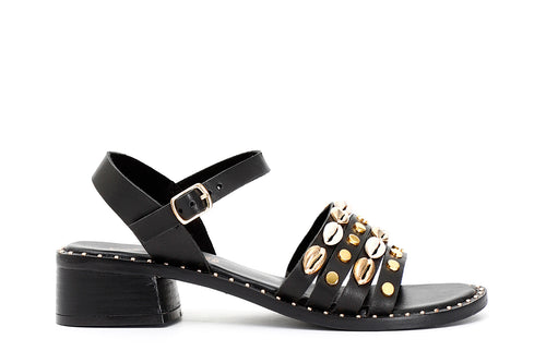 SANDALO GILDA IN PELLE CON ACCESSORI