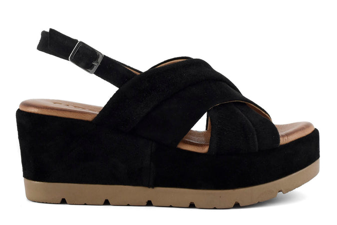 ZEPPA CON SANDALO INCROCIO IN PELLE SCAMOSCIATA