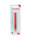 Legami, Set di 2 Refill per Penna Gel Lovely Friends - Inchiostro Rosso