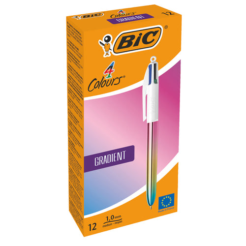 Scatola 12 Penna Sfera A Scatto 4 Colori Gradient 1.0Mm Bic