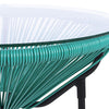 Salottino moderno Parker con poltrone e tavolino in corda sintetica per giardino e veranda