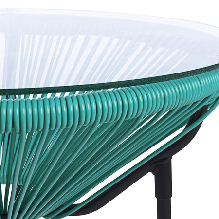 Salottino moderno "Parker" con poltrone e tavolino in corda sintetica per giardino e veranda