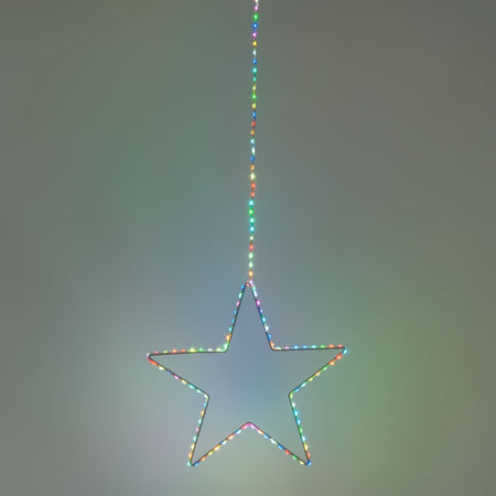 Stella luminosa con luce multicolore RGB a led da appendere per interno ed esterno