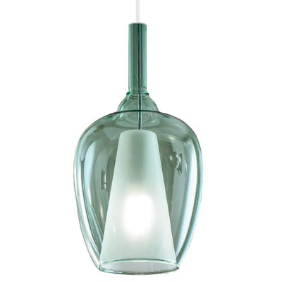 Sospensione vetro verde trasparente Gea Luce OFELIA S10 E27 LED lampada soffitto