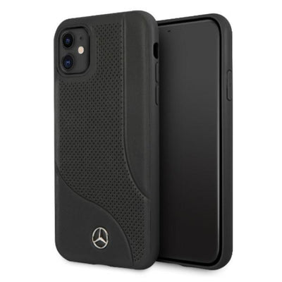 cover mercedes iphone 11 vera pelle  nera