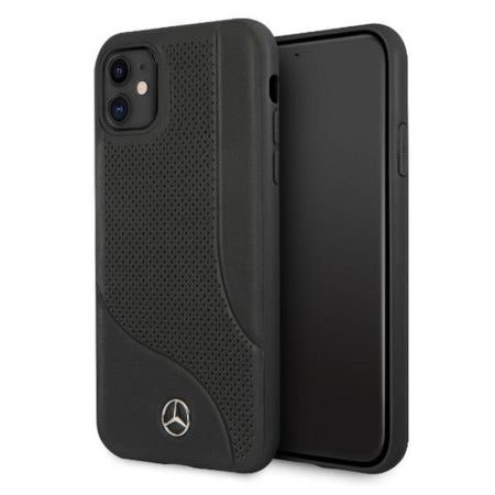 cover mercedes iphone 11 vera pelle nera