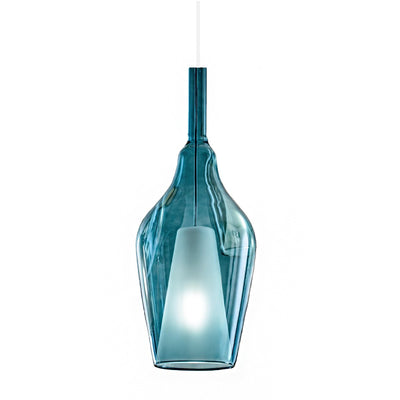 Sospensione vetro blu trasparente Gea Luce OFELIA S12 E27 LED lampada soffitto