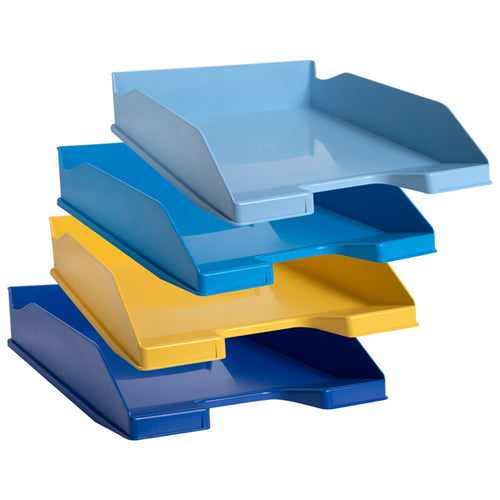 Set 4 Vaschette Portacorrispondenza Combo Midi Colori Assortiti Bee Blue