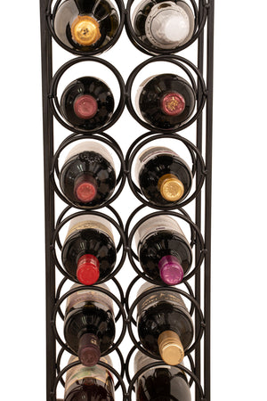 Biscottini Biscottini Cantinetta Portabottiglie Ferro Battuto 16 Bottiglie Nera Anticata