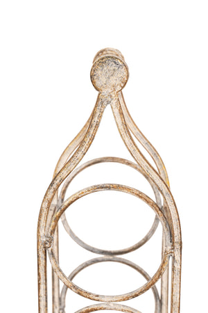 Biscottini Biscottini Cantinetta 8 Bottiglie Ferro Battuto Bianca Anticata 15x16x105 Arredo