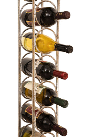 Biscottini Biscottini Cantinetta 8 Bottiglie Ferro Battuto Bianca Anticata 15x16x105 Arredo