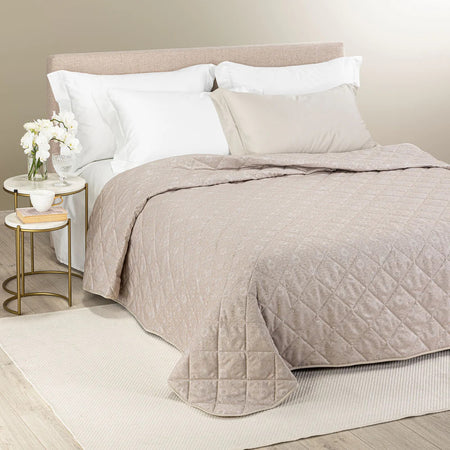 Copriletto Trapuntato Danubio ! Caleffi Matrimoniale Raso Jacquard Dreaming - Eleganza di Lusso