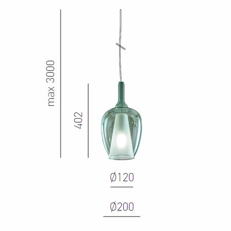 Lampadario vetro colorato Gea Luce OFELIA S E27 LED lampada soffitto