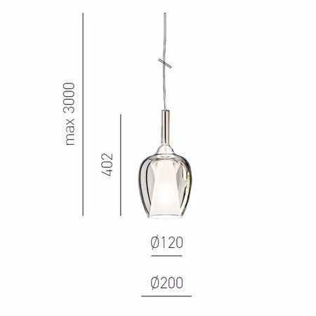 Lampadario vetro colorato Gea Luce OFELIA S E27 LED lampada soffitto