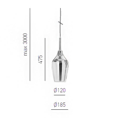 Lampadario vetro bianco trasparente Gea Luce OFELIA S E27 LED lampada soffitto