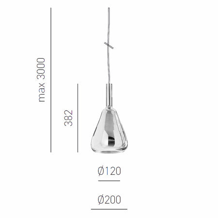Lampadario vetro bianco trasparente Gea Luce OFELIA S E27 LED lampada soffitto
