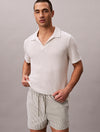 Boxer Mare Calvin Klein Uomo Rigato in Tessuto Seersucker con Cordoncino