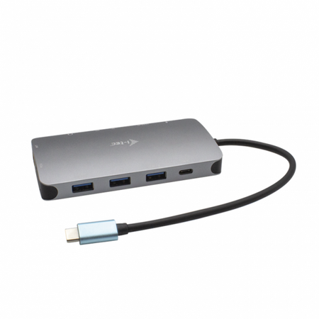 USB-C Metal Nano Dock Docking Station Universale per Notebook 5x USB 3.2 / HDMI / RJ-45 Argento + Alimentatore di Ricarica 112W