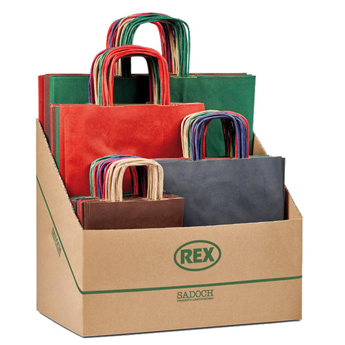 Espositore 100 Shopper Allegra Colori Scuri Formati Assortiti Sadoch