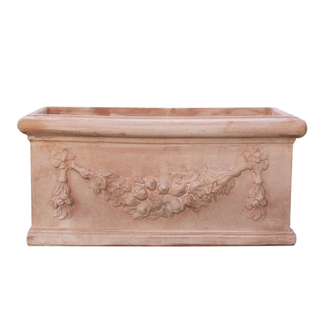 Biscottini Cassetta fioriera in Terracotta festonato 100% Made in Italy interamente Lavorata a Mano