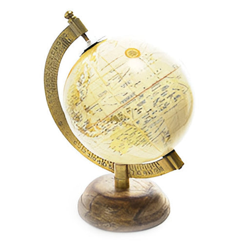 Mappamondo con base in legno, decorazione per interno