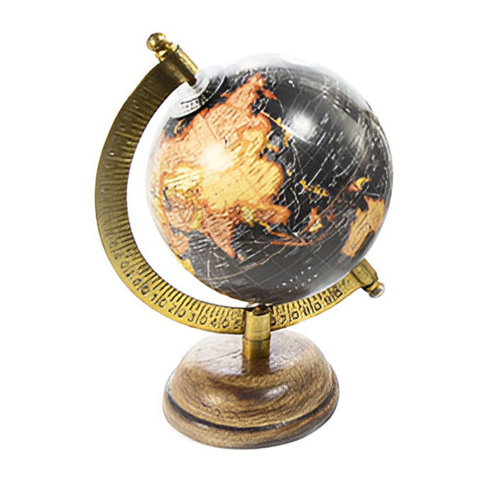 Authentic Models Mappamondo Da Tavolo Mercator Navigator – Legno E Ottone, 26,5 X 29,75 Cm, Fatto A Mano