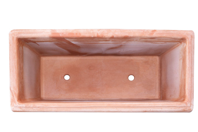 Biscottini Cassetta Fioriera Biscottini Terracotta Festonata Artigianale 82x37x37 Made