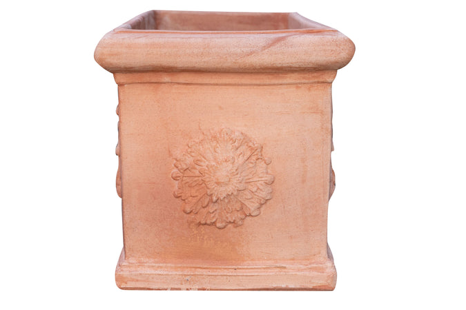 Biscottini Cassetta Fioriera Biscottini Terracotta Festonata Artigianale 82x37x37 Made