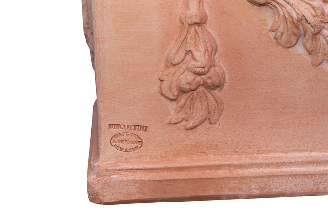 Biscottini Cassetta Fioriera Biscottini Terracotta Festonata Artigianale 82x37x37 Made
