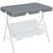 Tettuccio di Ricambio per Dondolo UV50+ 192x144 cm Grigio Scuro