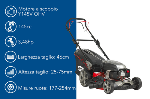 Rasaerba a trazione Ama TRX 465 da 145cc funzioni 4in1
