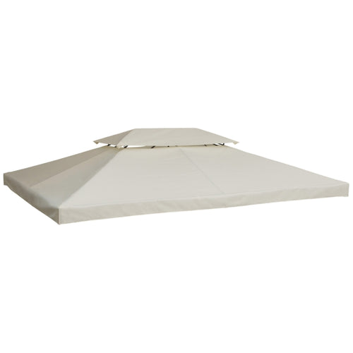 Copertura Gazebo Ricambio Tetto Sostitutivo Anti-UV Impermeabile 3x4m Crema