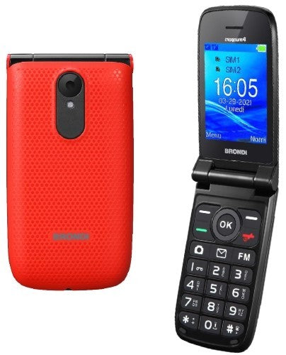 cellulare clamshell brondi dual sim rosso