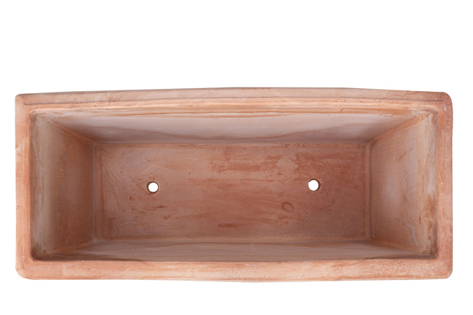 Biscottini Cassetta fioriera in Terracotta festonato 100% Made in Italy interamente Lavorata a Mano