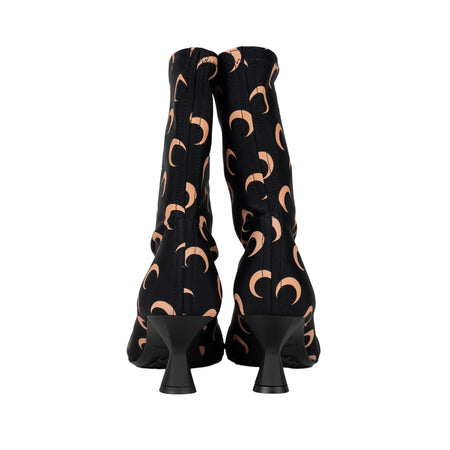 MARINE SERRE Moon Printed Jersey Ms Boots in Black da donna