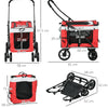 Passeggino per Cani Piccoli con 2 Guinzagli e Custodia Portaoggetti 81x58x97.5cm