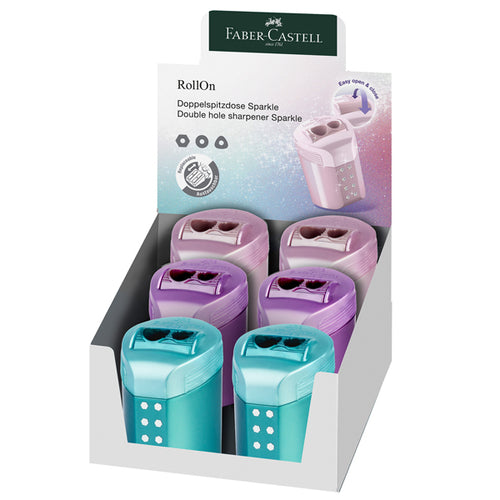 Temperamatite C/Serbatoio 2 Fori Rollon Sparkle Colori Assortiti Faber Castell