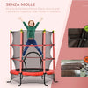 Tappeto Elastico Bambini con Rete di Sicurezza e Pali Imbottiti 163  H 163cm Rosso