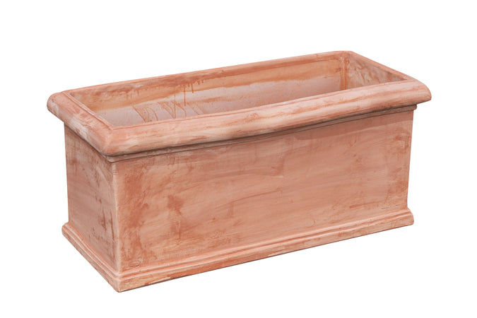 Biscottini Cassetta fioriera in Terracotta festonato 100% Made in Italy interamente Lavorata a Mano